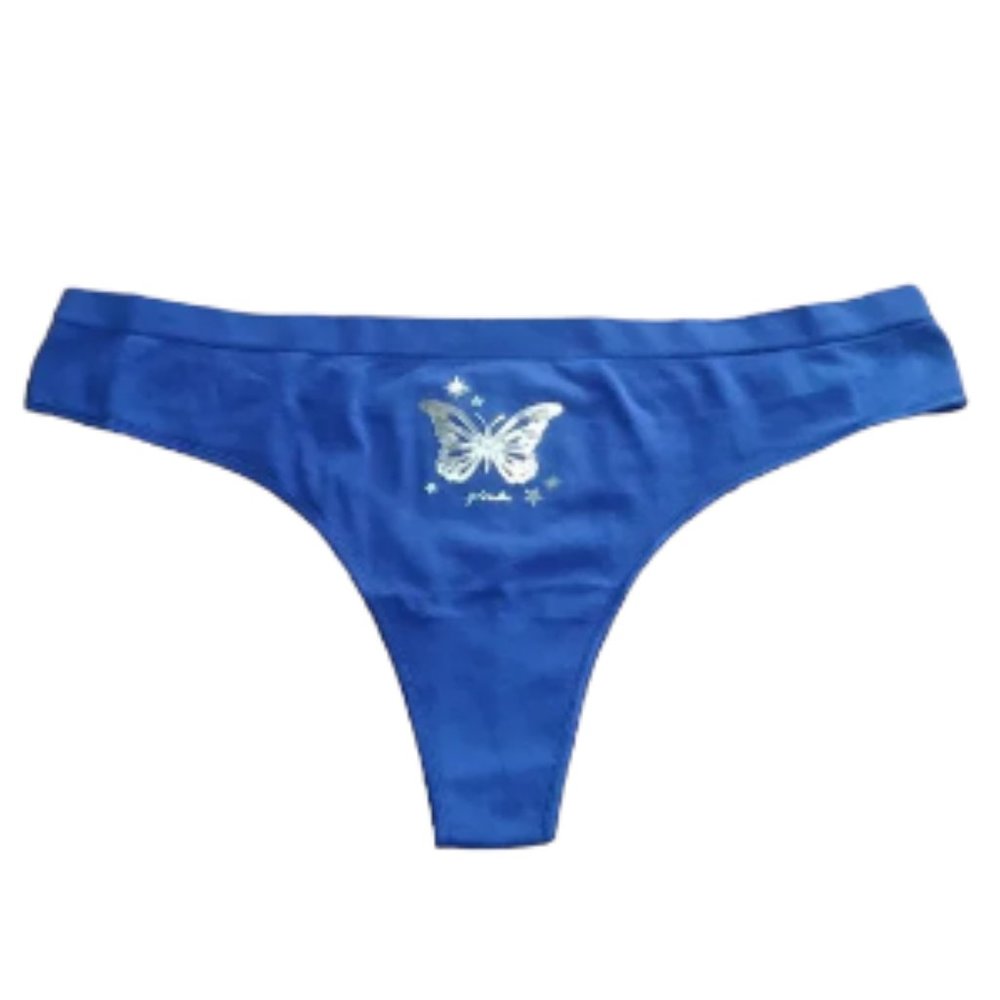 PINK Victoria's secret Invisible Thong Panty Size L Color Blue